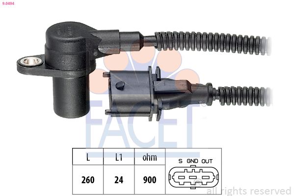 FACET 9.0494 Sensor, crankshaft pulse