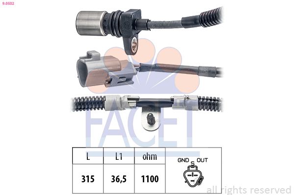 FACET 9.0502 Sensor, crankshaft pulse