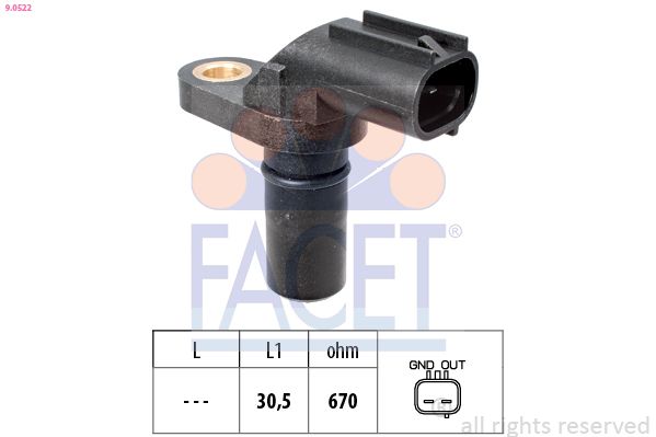 FACET 9.0522 Sensor, crankshaft pulse