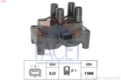 Ignition Coil FACET 9.6381