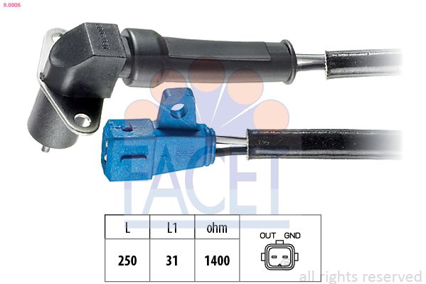 FACET 9.0006 Sensor, crankshaft pulse