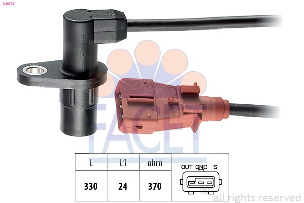 FACET 9.0021 Sensor, crankshaft pulse