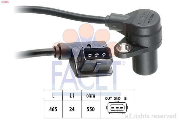 FACET 9.0056 Sensor, crankshaft pulse