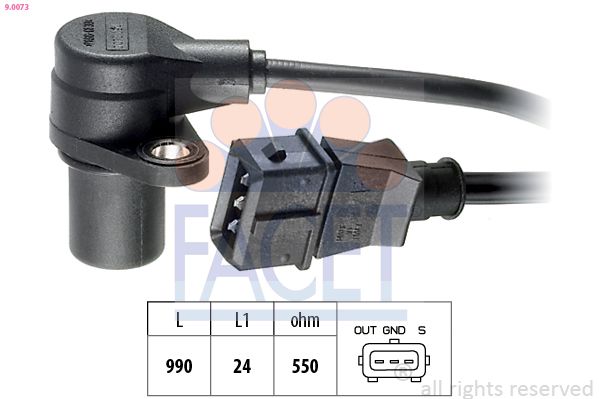 FACET 9.0073 Sensor, crankshaft pulse