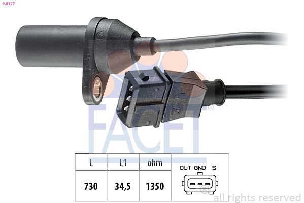 FACET 9.0157 Sensor, crankshaft pulse