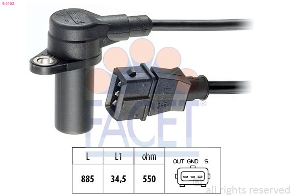 FACET 9.0162 Sensor, crankshaft pulse