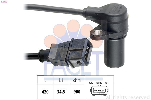 FACET 9.0173 Sensor, crankshaft pulse