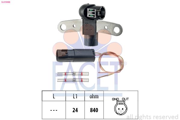 FACET 9.0199K Sensor, crankshaft pulse