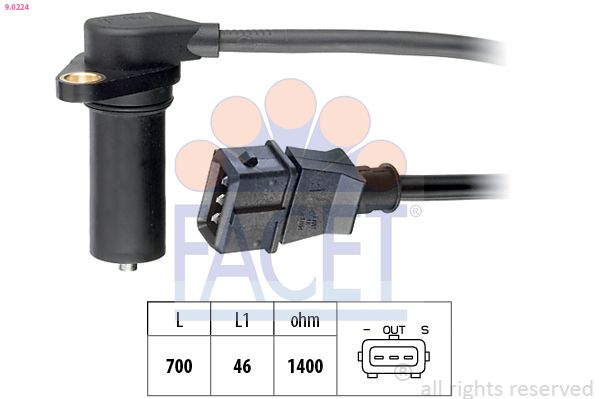 FACET 9.0224 Sensor, crankshaft pulse