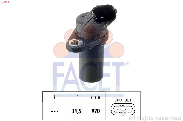 FACET 9.0235 Sensor, crankshaft pulse