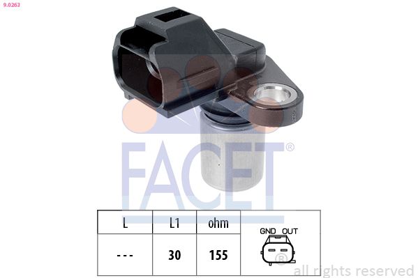 FACET 9.0263 Sensor, crankshaft pulse