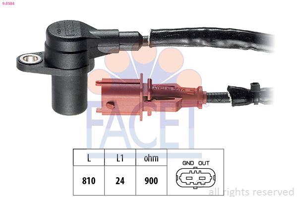 FACET 9.0384 Sensor, crankshaft pulse