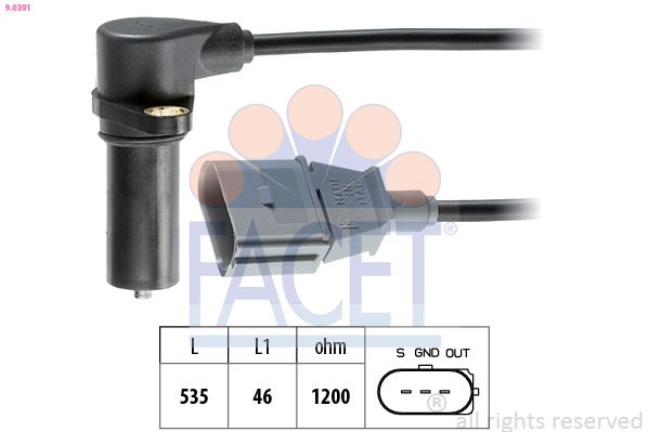 FACET 9.0391 Sensor, crankshaft pulse