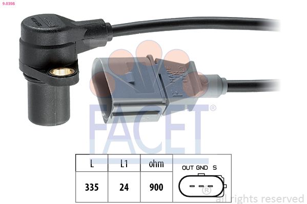 FACET 9.0398 Sensor, crankshaft pulse