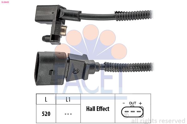 FACET 9.0443 Sensor, crankshaft pulse