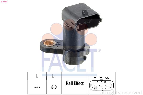 FACET 9.0449 Sensor, camshaft position