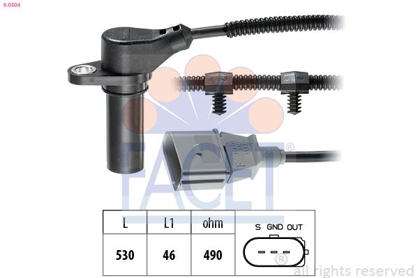 FACET 9.0504 Sensor, crankshaft pulse