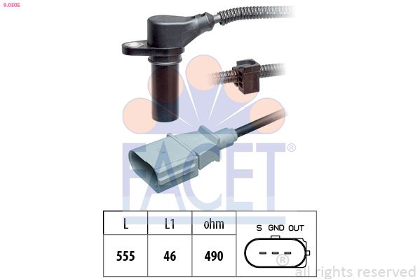 FACET 9.0505 Sensor, crankshaft pulse
