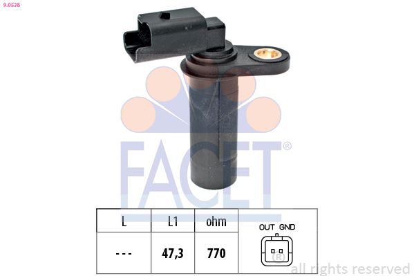 FACET 9.0538 Sensor, crankshaft pulse