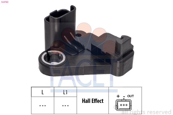 FACET 9.0743 Sensor, crankshaft pulse