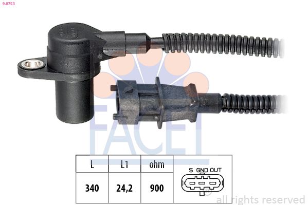 FACET 9.0753 Sensor, crankshaft pulse