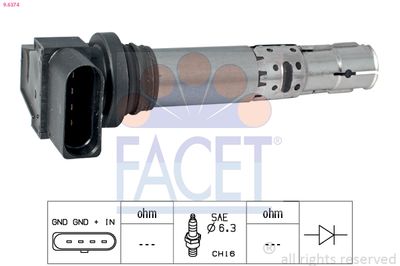 Ignition Coil FACET 9.6374