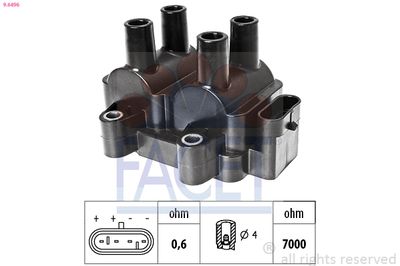 Ignition Coil FACET 9.6496