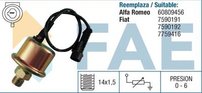Sensor, oil pressure FAE 14020