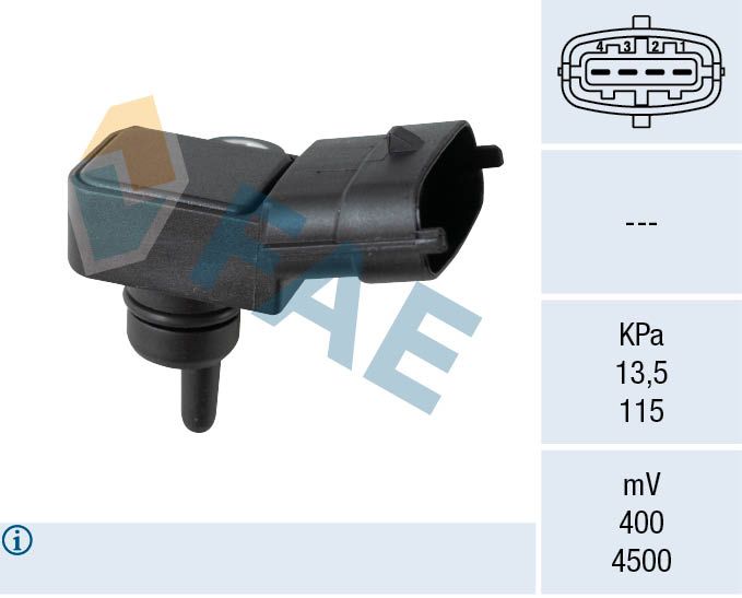 FAE 15165 Sensor, intake manifold pressure