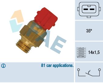 FAE 35871 Temperature Switch, coolant warning lamp