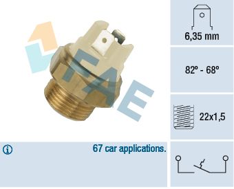 Temperature Switch, radiator fan FAE 37050