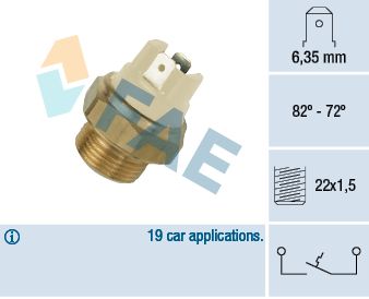 Temperature Switch, radiator fan FAE 37080