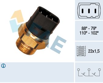 Temperature Switch, radiator fan FAE 37840