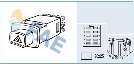 FAE 61560 Hazard Warning Light Switch