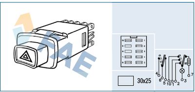 Hazard Warning Light Switch FAE 61560