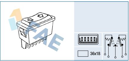 FAE 62590 Switch, window regulator