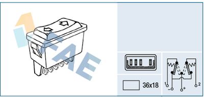 Switch, window regulator FAE 62600