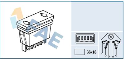 Switch, window regulator FAE 62650