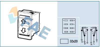 Switch, window regulator FAE 64180