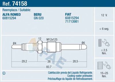 Glow Plug FAE 74158