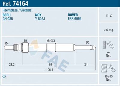 Glow Plug FAE 74164