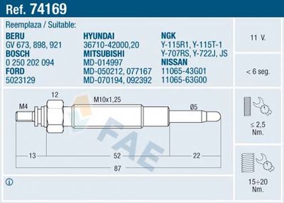 Glow Plug FAE 74169