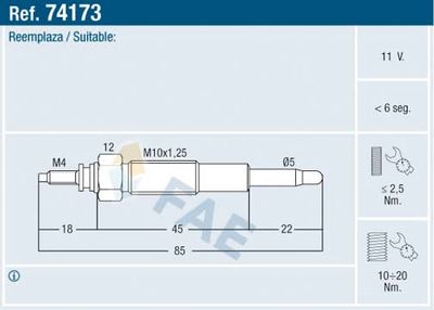 Glow Plug FAE 74173