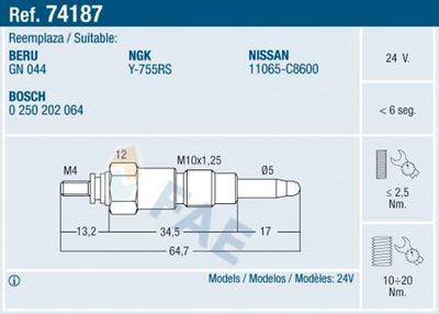Glow Plug FAE 74187