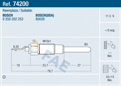 Glow Plug FAE 74200