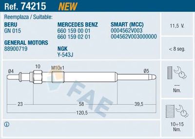 Glow Plug FAE 74215