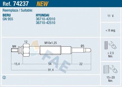 Glow Plug FAE 74237