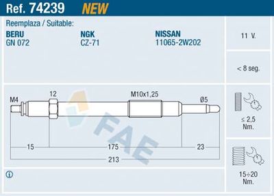 Glow Plug FAE 74239