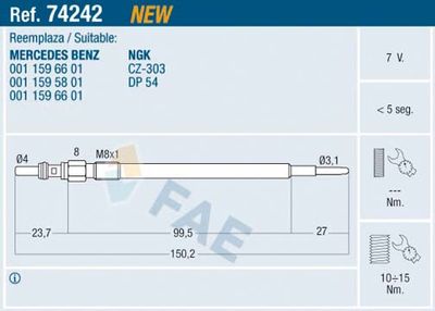 Glow Plug FAE 74242