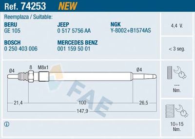 Glow Plug FAE 74253
